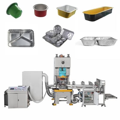 1.5KW Full Automatic 3 Compartimento laminato Airline sigillabile monouso alimenti contenitori di foglio di alluminio attrezzature di produzione