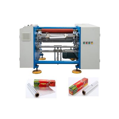0.009-0.03mm Materiale grezzo Macchine semiautomatiche per il rimbocco di fogli di alluminio a 2 mandrini