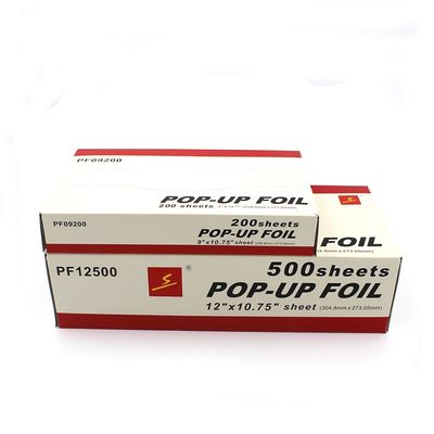 Disposable Kitchen Silver Pop Up Foil Sheet In Aluminum Foil con lunghezza personalizzata