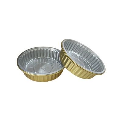 Contenitore di foglio d'alluminio dorato conveniente per scatole da asporto e vassoi per torte per aerei