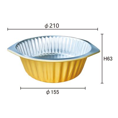 Contenitore in foglio di alluminio per la conservazione versatile a forma rotonda ovale d'oro