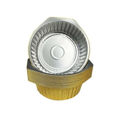Contenitore in foglio di alluminio per la conservazione versatile a forma rotonda ovale d'oro