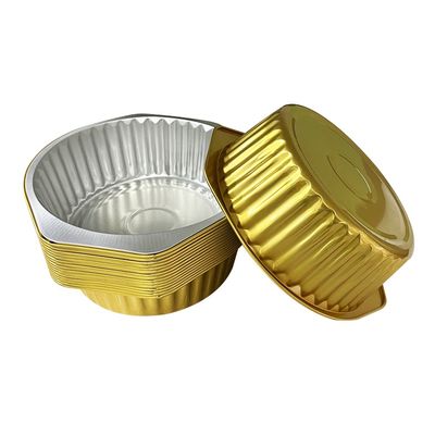 Contenitore in foglio di alluminio per la conservazione versatile a forma rotonda ovale d'oro