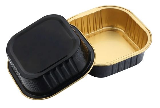 Contenitore di imballaggio per alimenti per animali da compagnia Quadratura Scartamento a domicilio Scatola da pranzo in alluminio Contenitore per alimenti
