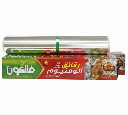 Cucina 25 piedi quadrati Rollo di carta resistente al calore di qualità alimentare Rollo di foglio di alluminio di lunghezza personalizzata