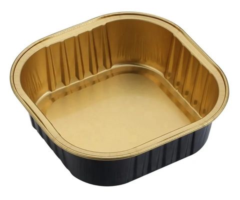 Padella da forno monouso in foglio di alluminio rettangolare per fast food e pane da forno