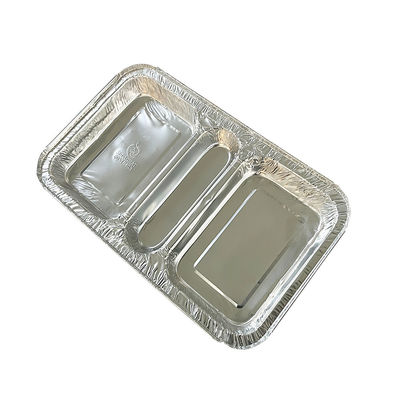 Contenitore per alimenti 3 Compartimento 230*185*35 Cartone per pranzo in foglio di alluminio rettangolare