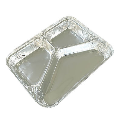 Confezionamento in alluminio per andare Scatola da pranzo con contenitore a 3 scompartimenti usa e getta personalizzato