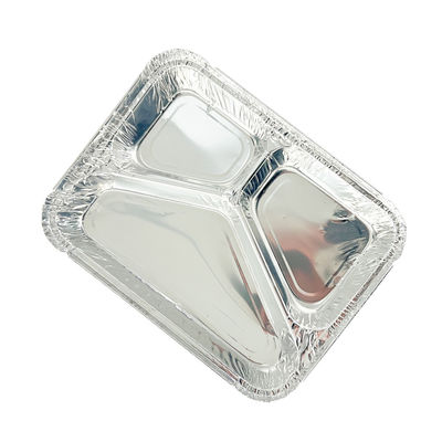 Confezionamento in alluminio per andare Scatola da pranzo con contenitore a 3 scompartimenti usa e getta personalizzato