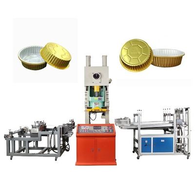 Macchina per la fabbricazione di vassoi per contenitori alimentari monouso in capsule di alluminio automatiche ad alto livello di sicurezza