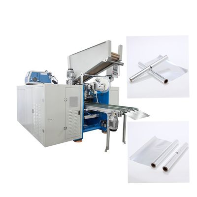 Macchina per il rimbocco di fogli di alluminio per carta da forno automatico ad alta velocità con sistema di etichettatura automatica