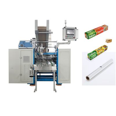 Macchina per il rimbocco di fogli di alluminio per carta da forno automatico ad alta velocità con sistema di etichettatura automatica