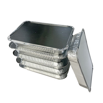 Tavolo alimentare rettangolare 8389 Contenitori in foglio di alluminio con coperchio per prodotti alimentari monouso