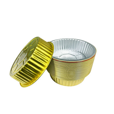 Contenitore alimentare Foglio di alluminio Rotondo Airline colore oro Scartatore per pranzo da asporto