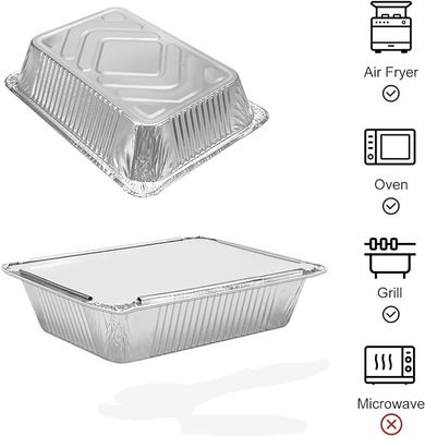 Grado alimentare 8011 Piastra di alluminio usa e getta piatto alimentare rettangolo 8389 con coperchio di carta